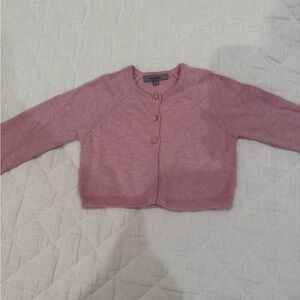 Fleurisse Baby Girl Pink Sweater with butterfly buttons 2Y